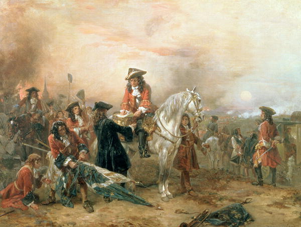 Battle of Blenheim - Duke of Marlborough delivers dispatch to wife Sarah Churchill, 1704 CE, August 13,   by Robert Alexander Hillingford (1825-1904).